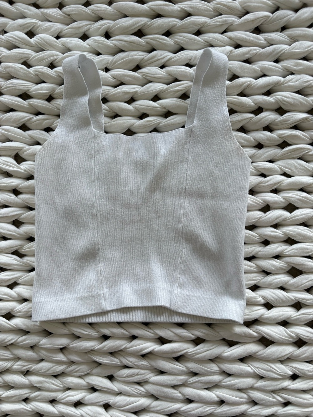 twik Off-White Square Neck Cropped Tank